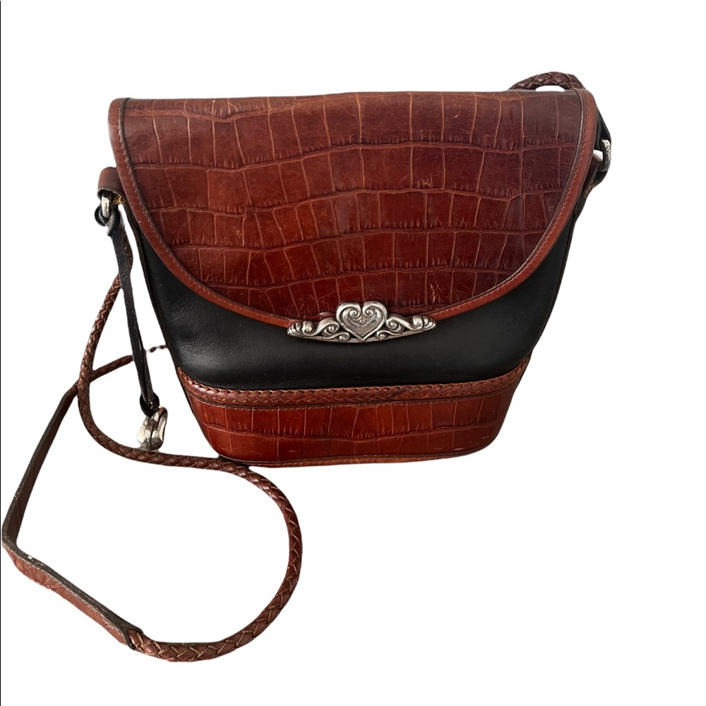 Brighton Vintage CROCO Leather Shoulder Bag - Picture 2 of 11